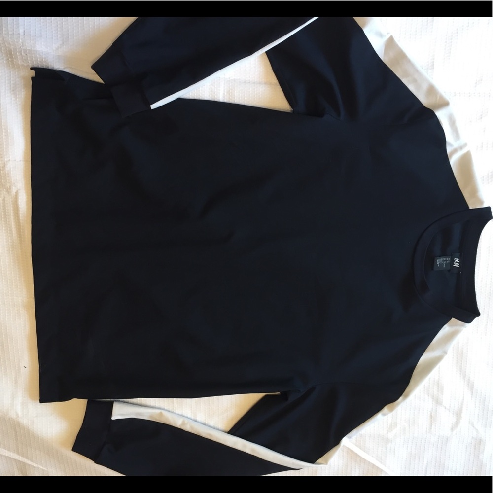 H&M long sleeve navy blue and white stripe